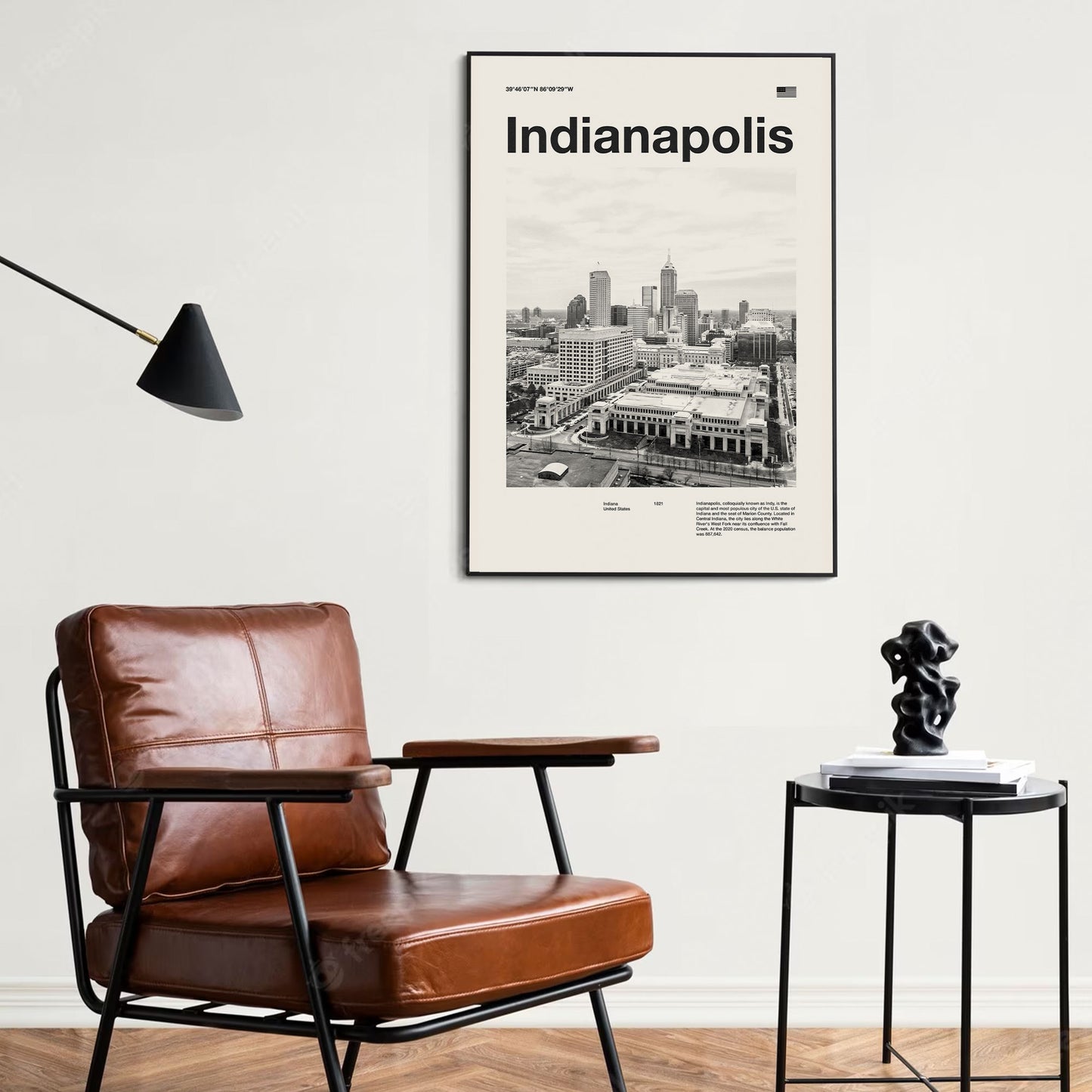 Indianapolis Print | Indianapolis Poster | Indianapolis Wall Art | Mid Century Poster | Travel Print Art | Indiana