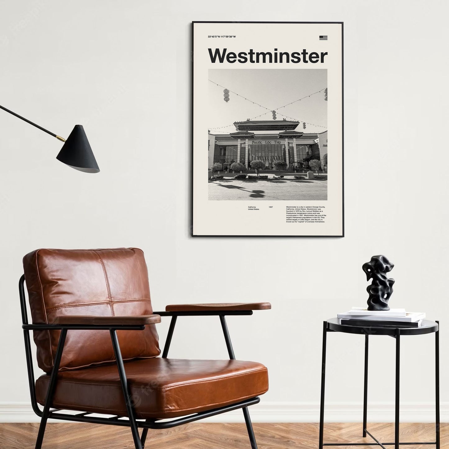 Westminster Print | Westminster Poster | Westminster Wall Art | Mid Century Poster | Travel Print Art | California