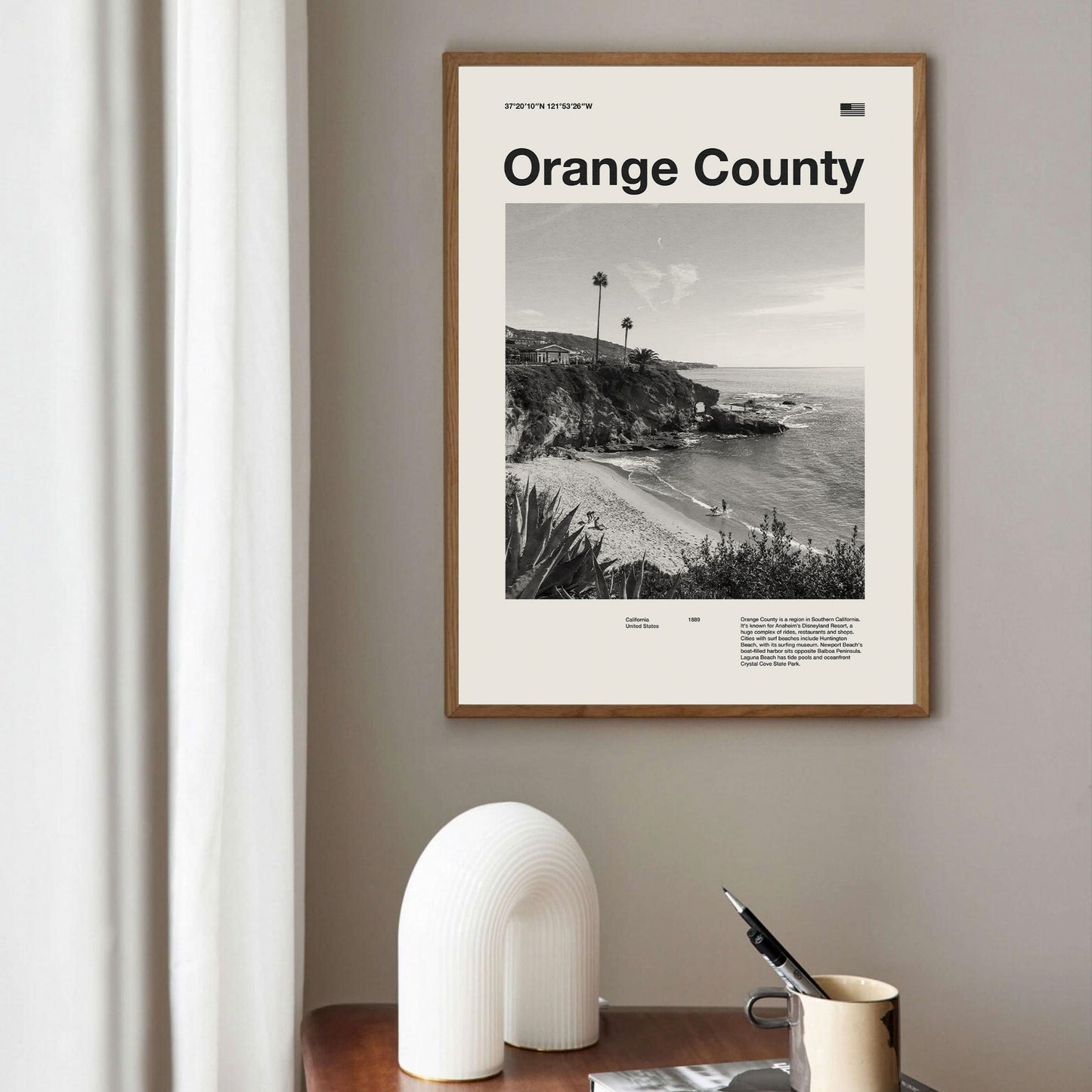 Orange County Print | Orange County Poster | Orange County Wall Art | Mid Century Poster | Travel Print Art | California