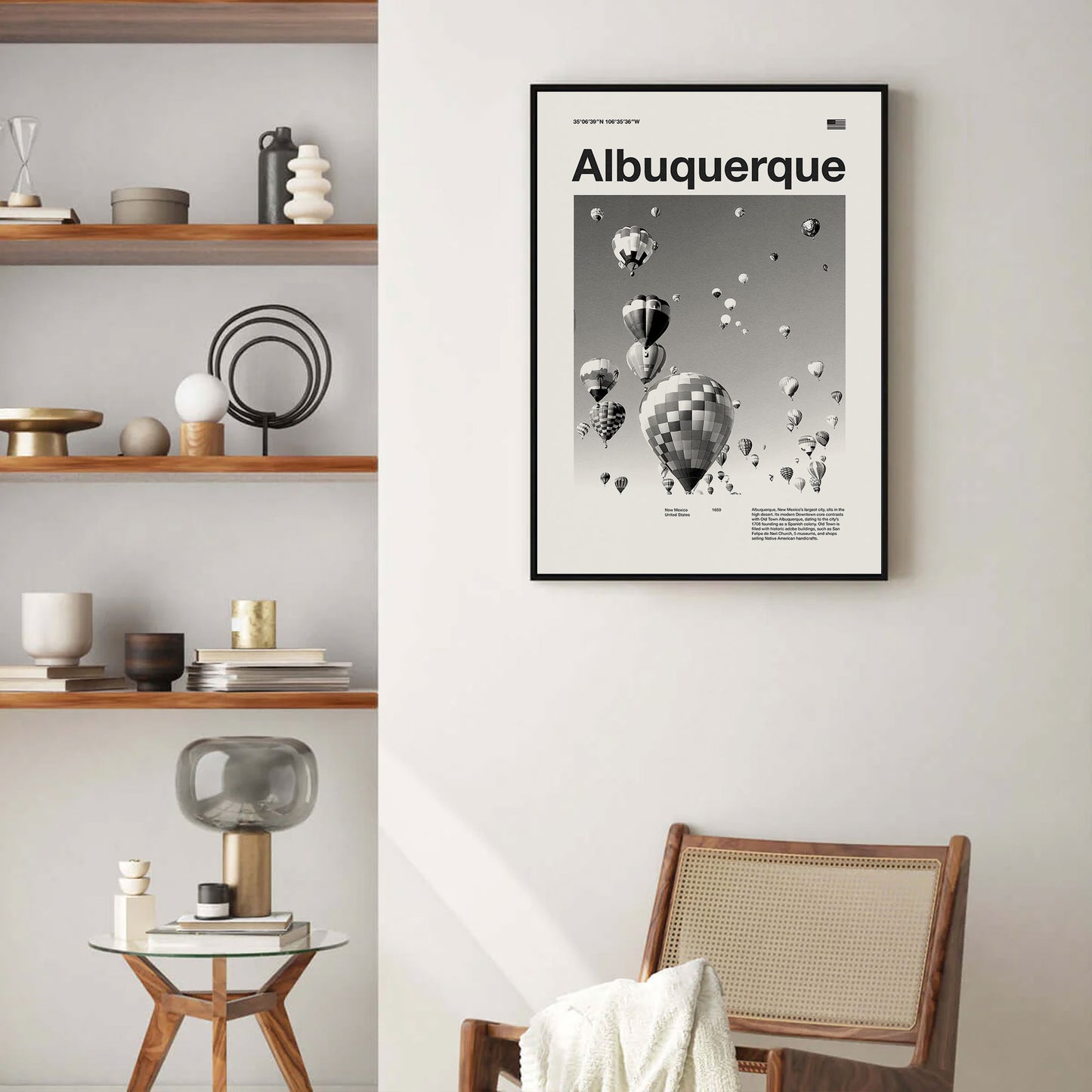 Albuquerque Print | Albuquerque Poster | Albuquerque Wall Art | Mid Century Poster | Travel Print Art | New Mexico