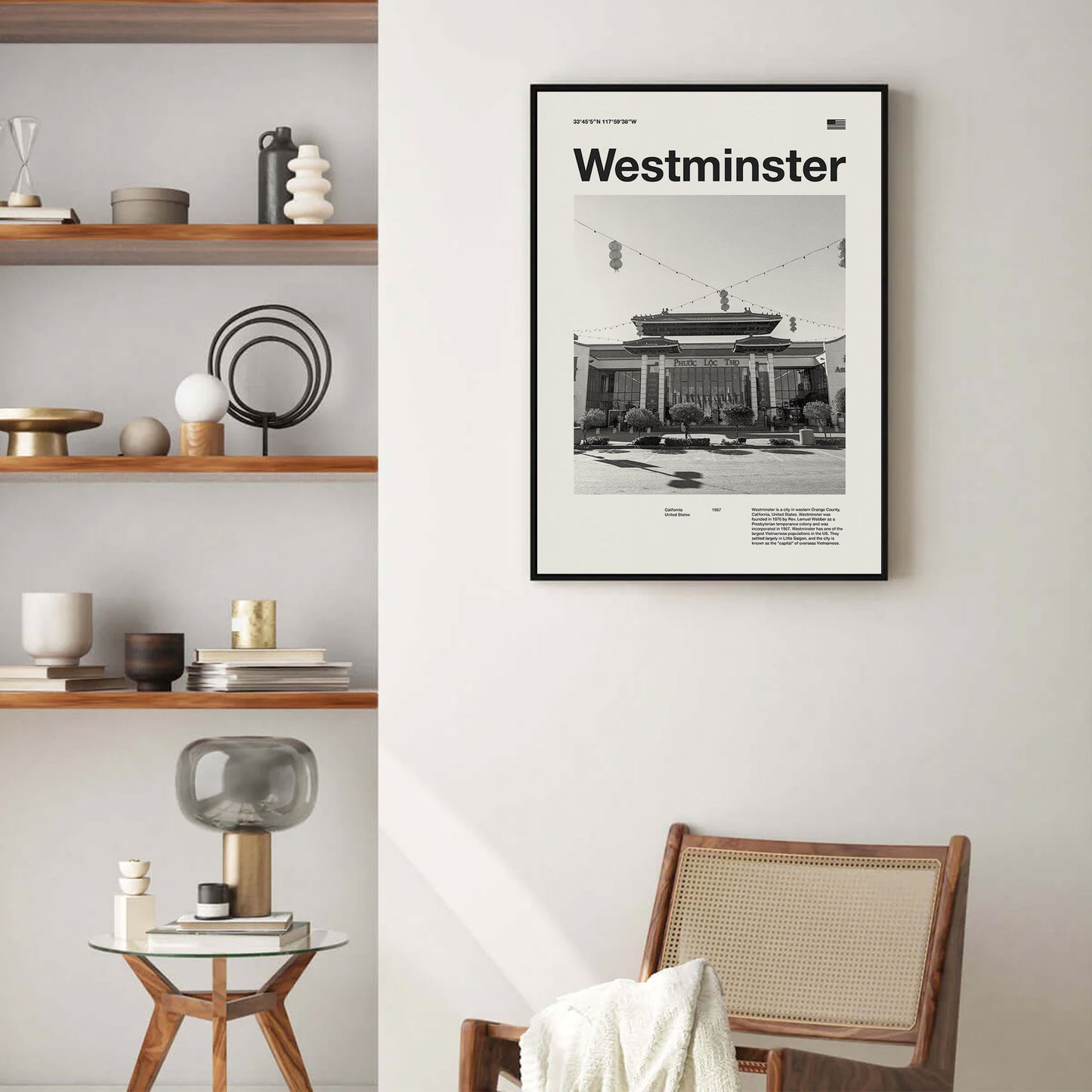 Westminster Print | Westminster Poster | Westminster Wall Art | Mid Century Poster | Travel Print Art | California