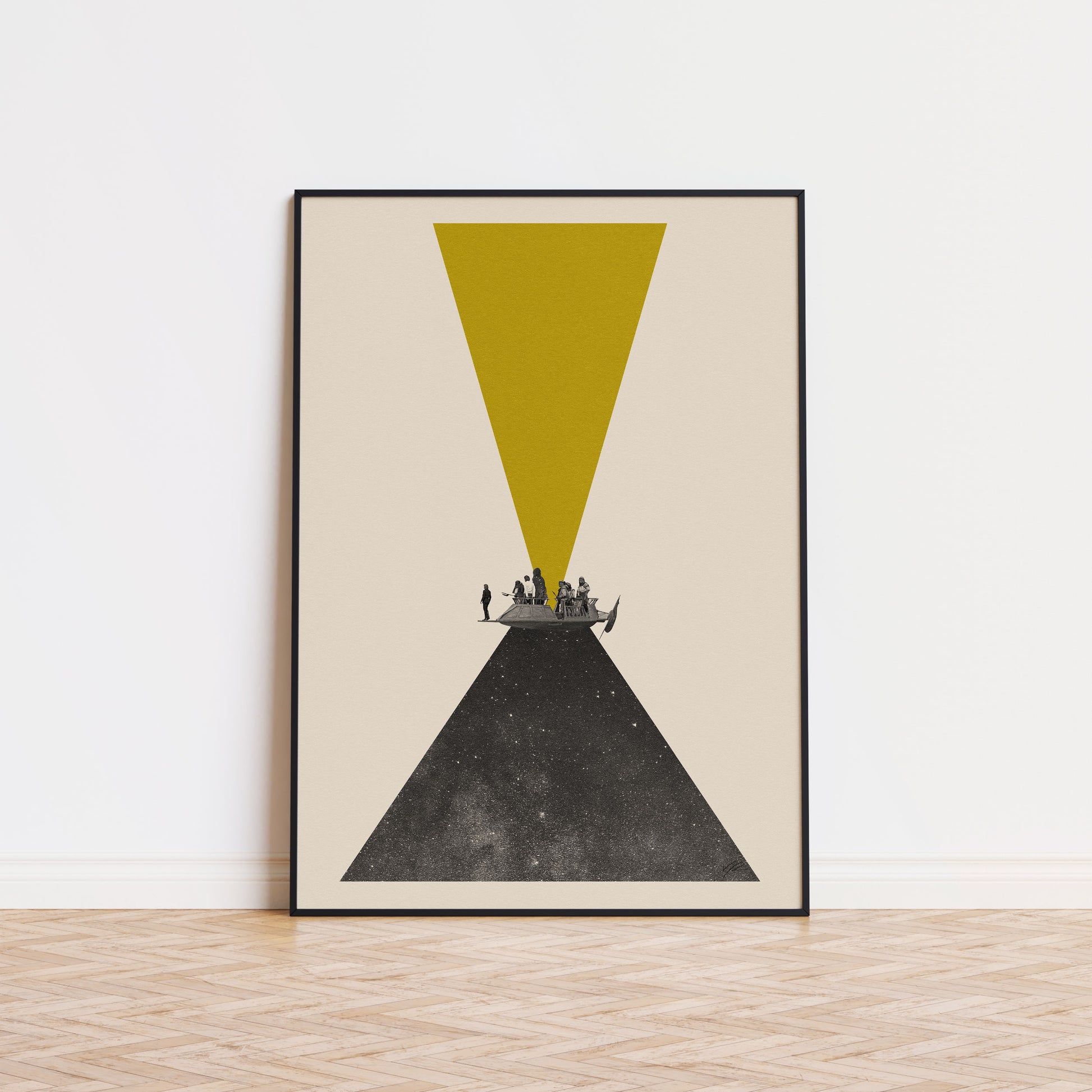 a poster of Star War Return of Jedi movie done in mid century modern style
