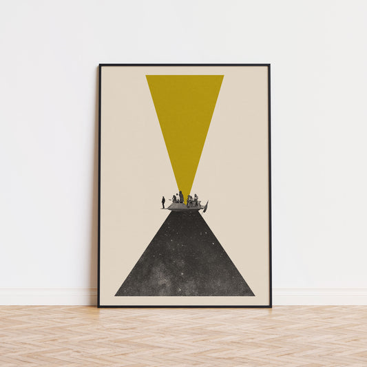 a poster of Star War Return of Jedi movie done in mid century modern style