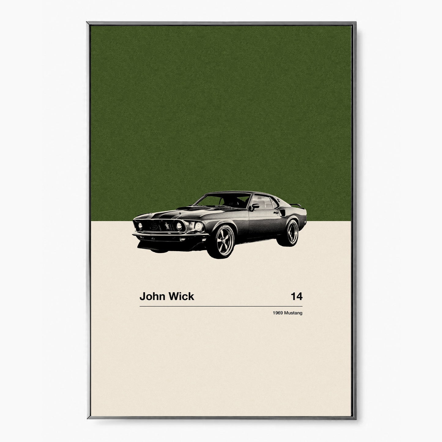 John Wick Inspire Poster | Car in Movie Poster | Mid Century Modern Poster | Minimalist Poster | Retro Art Print | Classic Movie