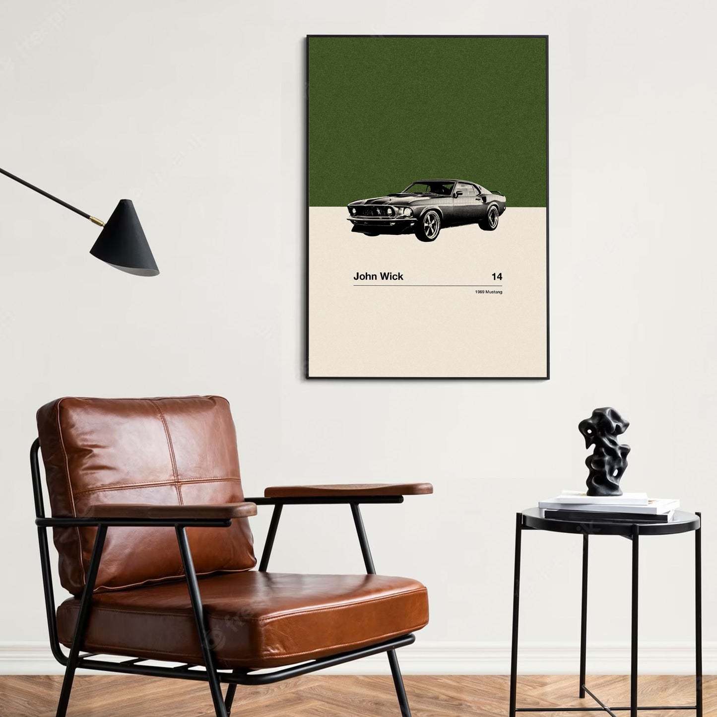 John Wick Inspire Poster | Car in Movie Poster | Mid Century Modern Poster | Minimalist Poster | Retro Art Print | Classic Movie