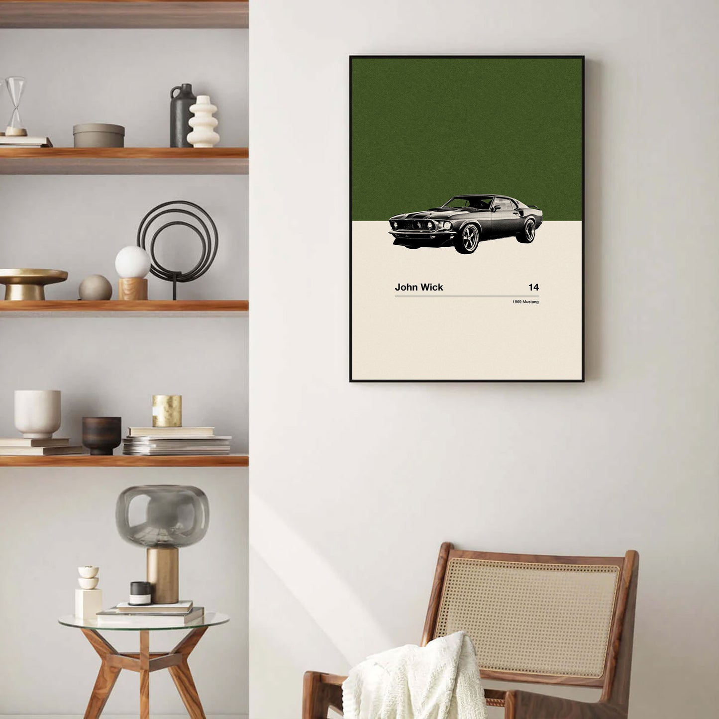 John Wick Inspire Poster | Car in Movie Poster | Mid Century Modern Poster | Minimalist Poster | Retro Art Print | Classic Movie