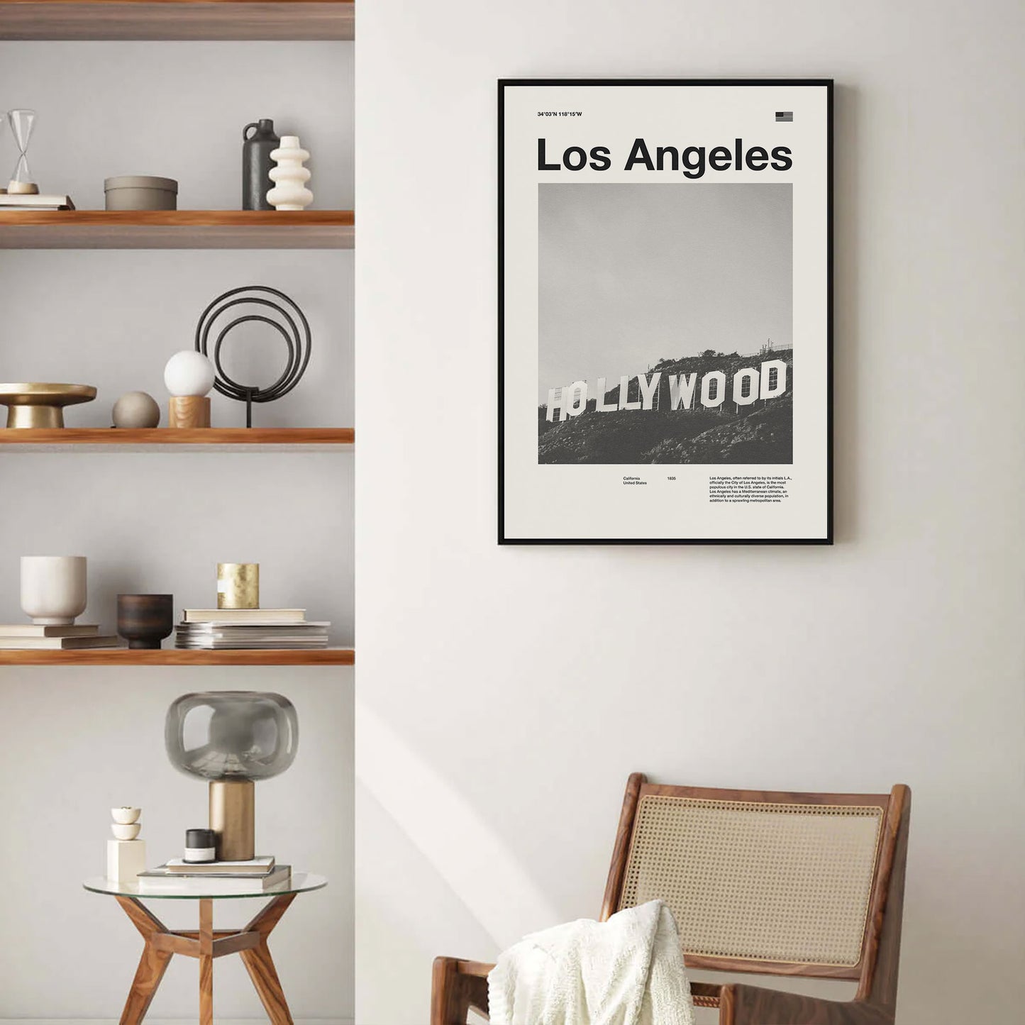Los Angeles City Art Print | Los Angeles Vintage Poster | Los Angeles Wall Art | Mid Century Poster | Travel Print Art | California