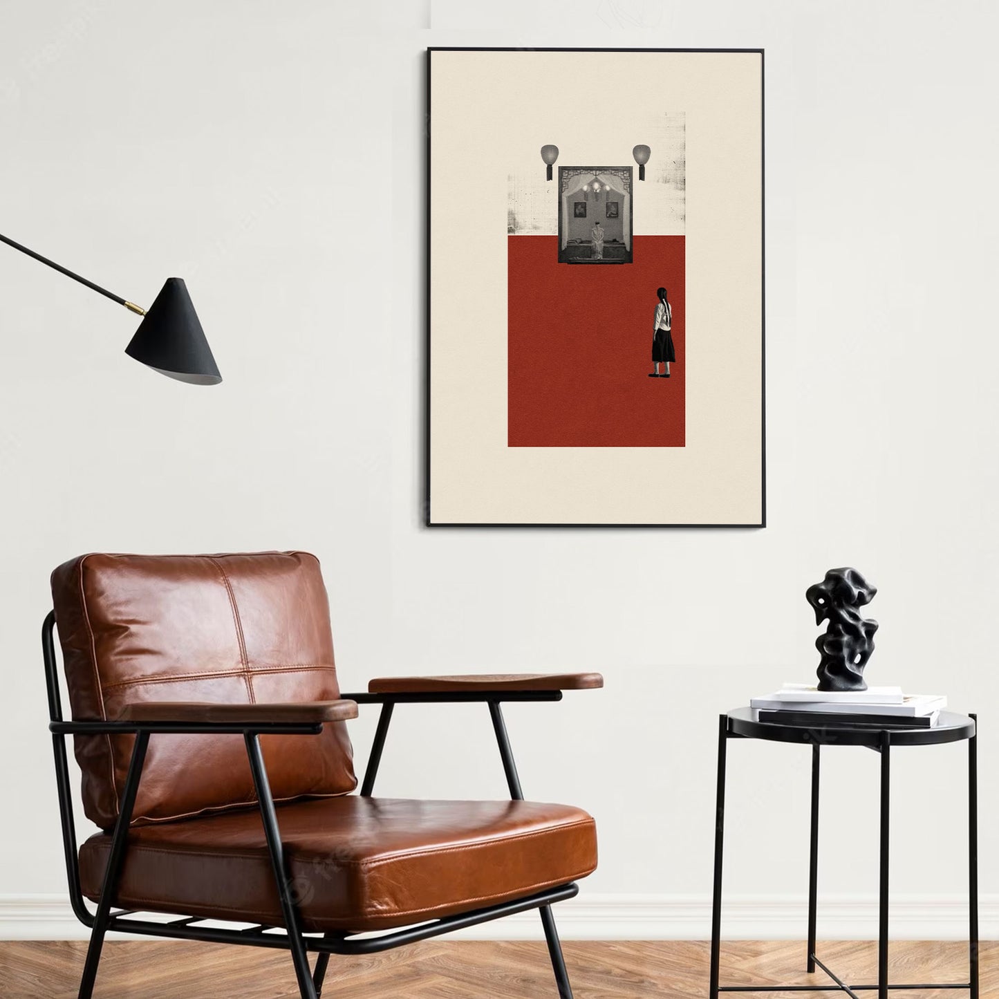 Raise The Red Lantern movie inspired print art of Gong Li looking at red lanterns