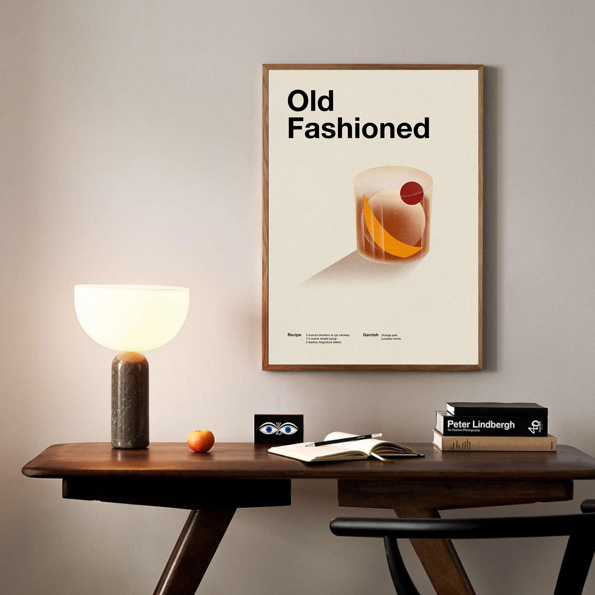 Old Fashioned Cocktail Minimalist Poster - Print Material - bar cart poster, cocktail poster, old fashioned