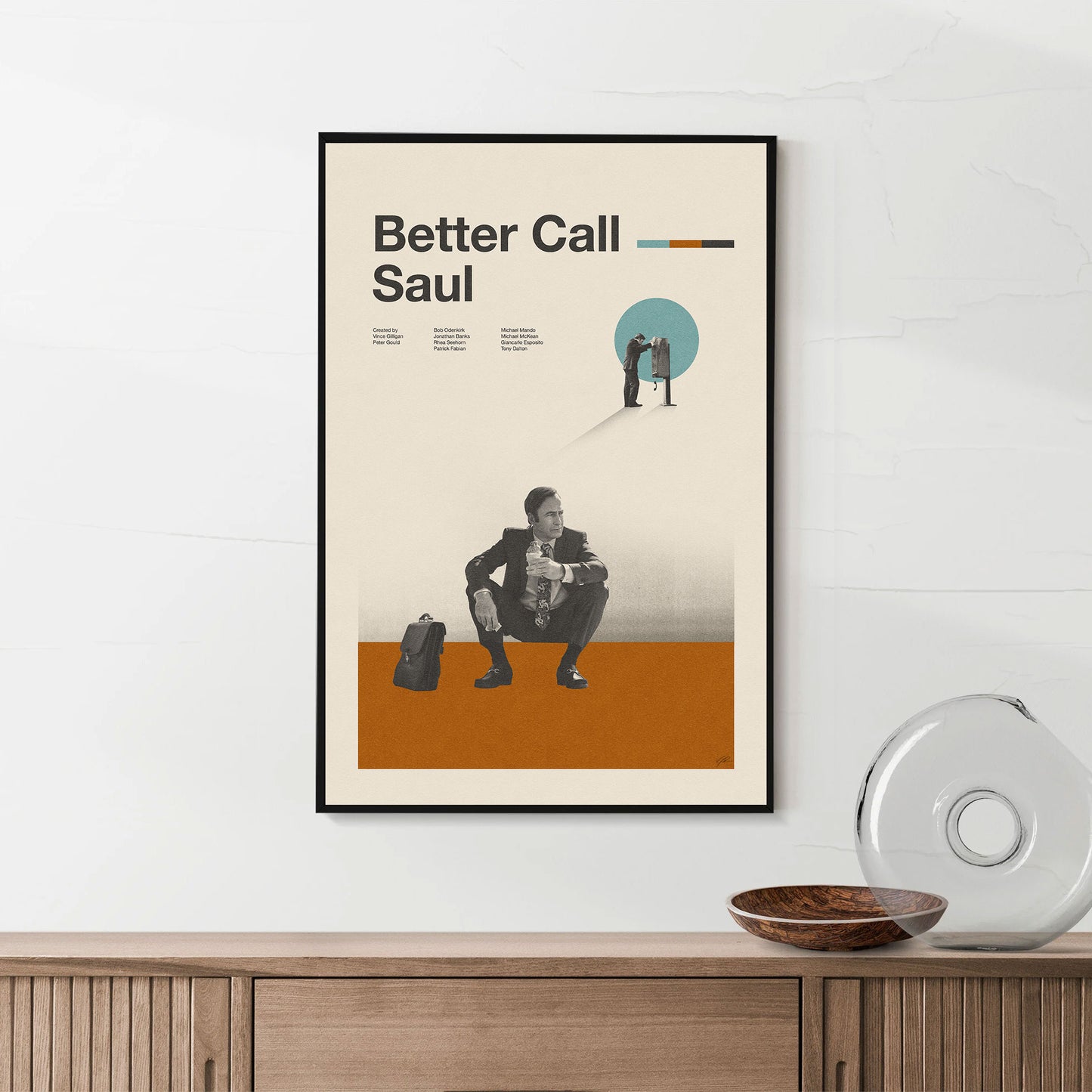 Minimalistic art print of the TV series Breaking Bad character Saul Goodman