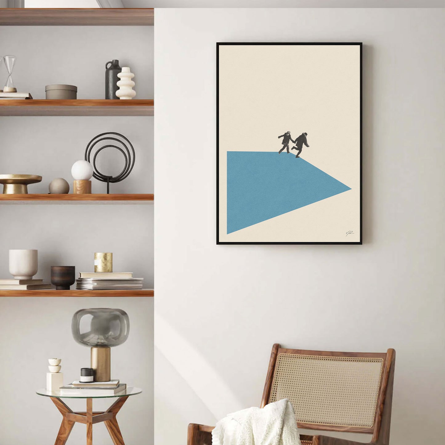 Abstract print art of the movie Eternal Sunshine of The Spotless Mind featuring the lovers running