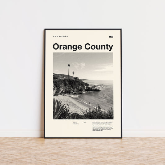 Orange County Print | Orange County Poster | Orange County Wall Art | Mid Century Poster | Travel Print Art | California