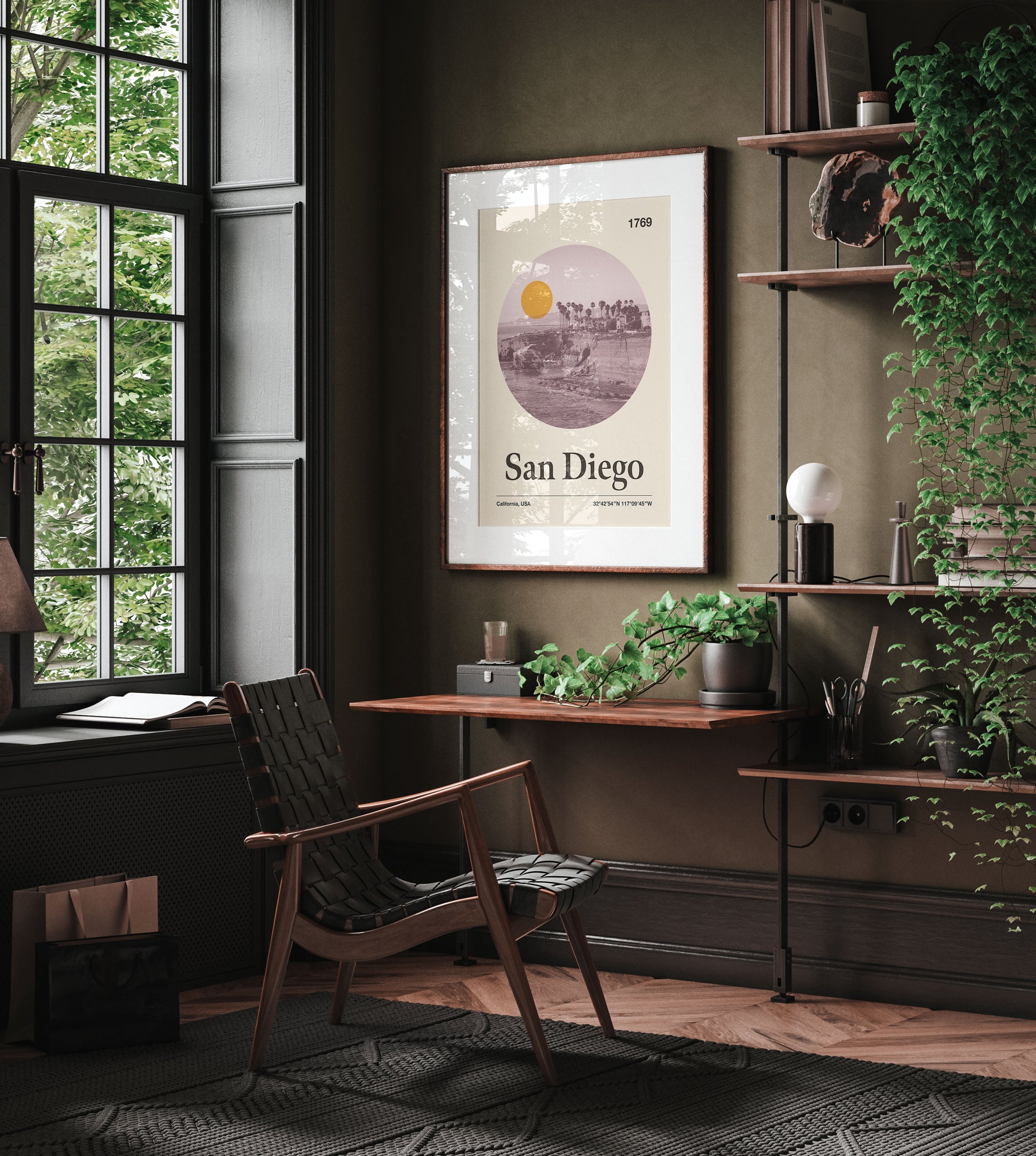 San Diego - Poster - city poster, travel poster, san diego city, city line, print art, california