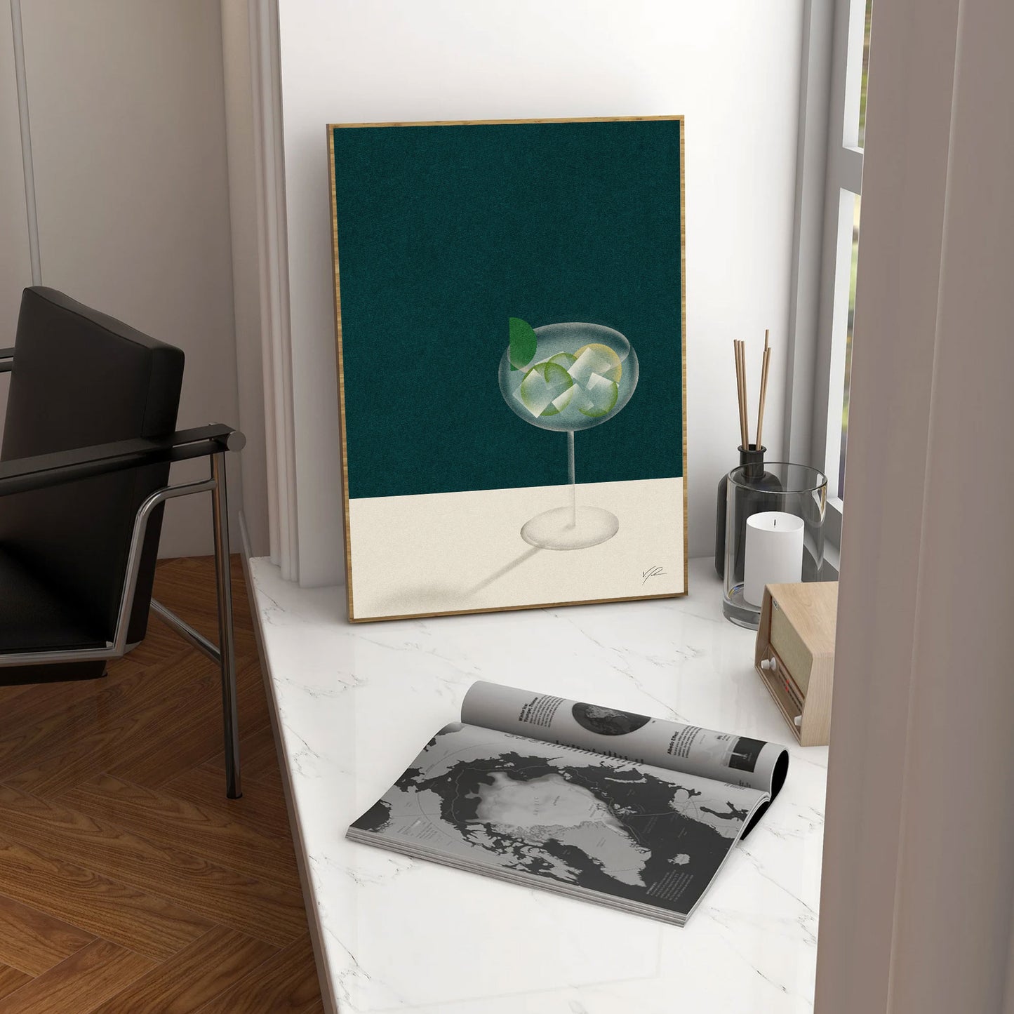 Gin & Tonic - Print Arts - bar cart poster, cocktail poster, gin tonic, poster