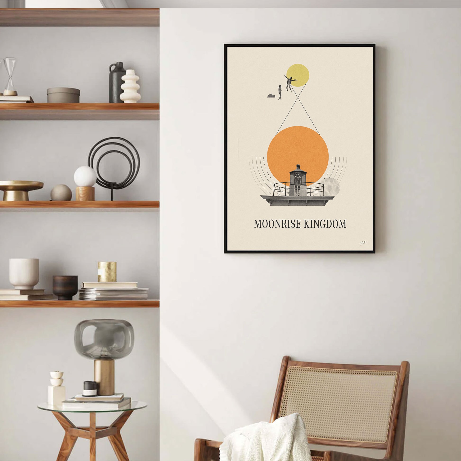 Moonrise Kingdom - Poster - alternative movie poster, film poster, mid century movie, minimalist poster, Moonrise Kingdom, movie artwork, movie poster, redesigned movie poster, wes anderson