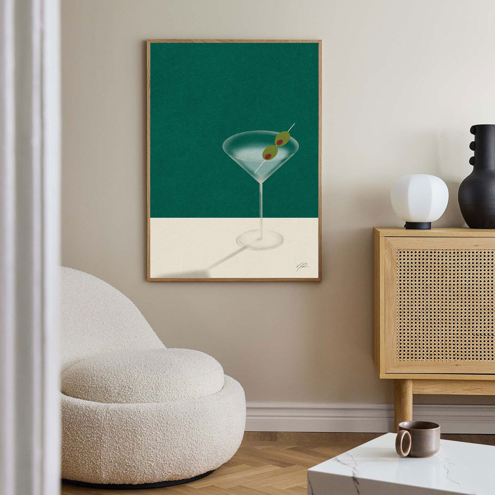 Martini Cocktail Minimalist Poster - Poster - bar cart poster, cocktail poster, espresso martini, martini