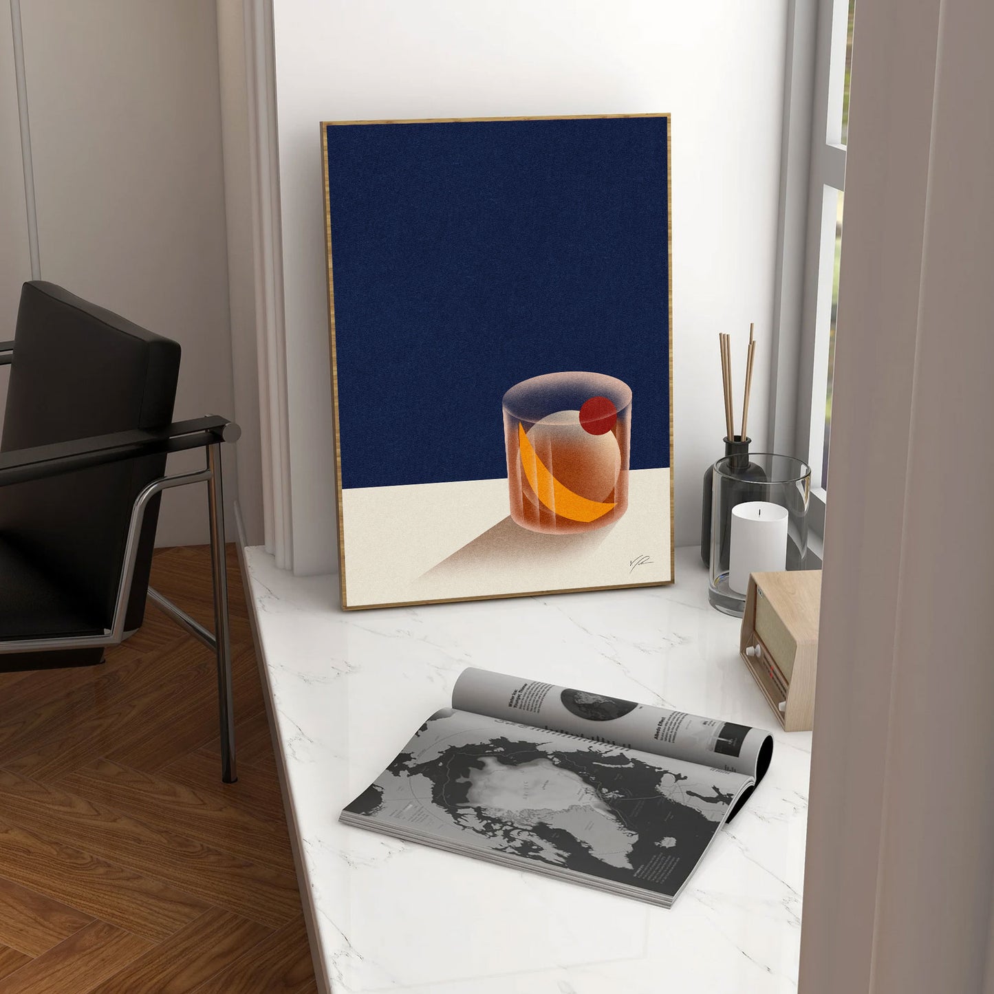 Old Fashioned - Print Arts - bar cart poster, cocktail poster, old fashioned, poster