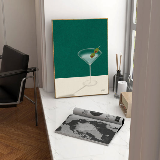 Martini Cocktail Minimalist Poster - Poster - bar cart poster, cocktail poster, espresso martini, martini
