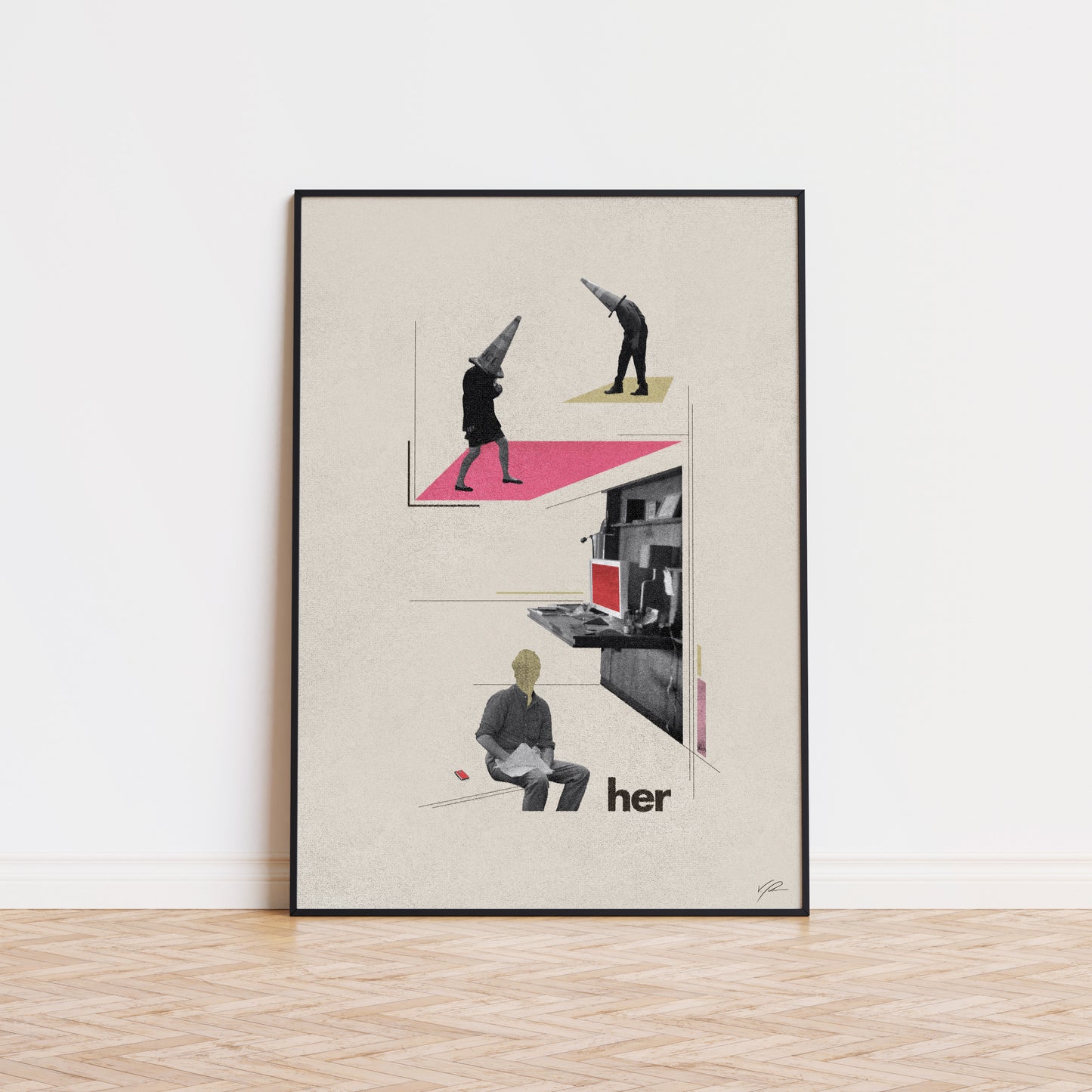 Her - Poster - art print, boutique, her, hipster, love, mid century, modern, movie poster, nursery, poster, romance, shapes, spike jonze