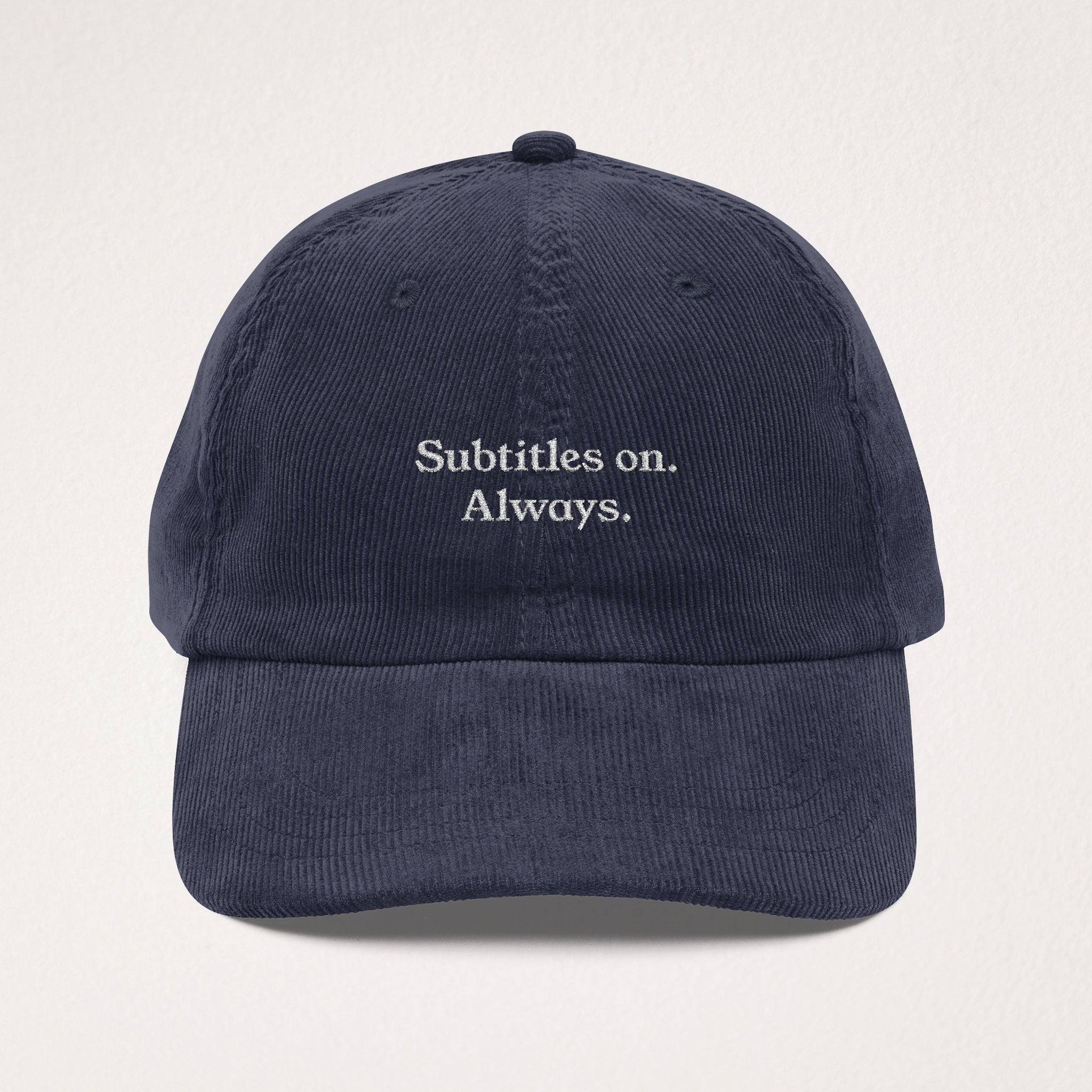 Subtitles On Hat - Movie Lover Corduroy Hat