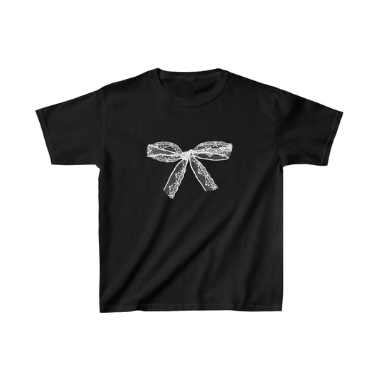 Acubi Baby Tee with Black Lace Bow
