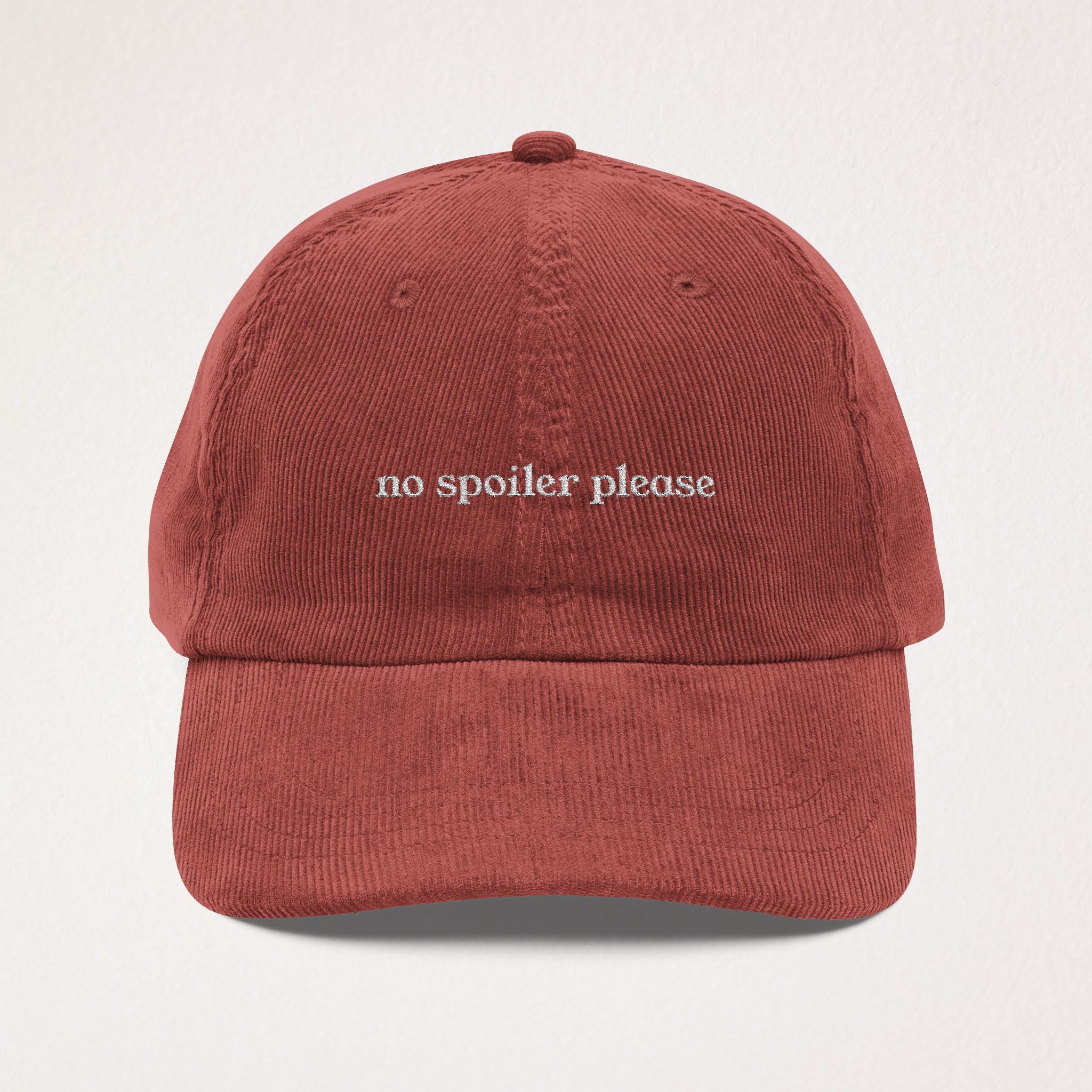 No Spoiler Please Hat - Movie Lover Corduroy Hat