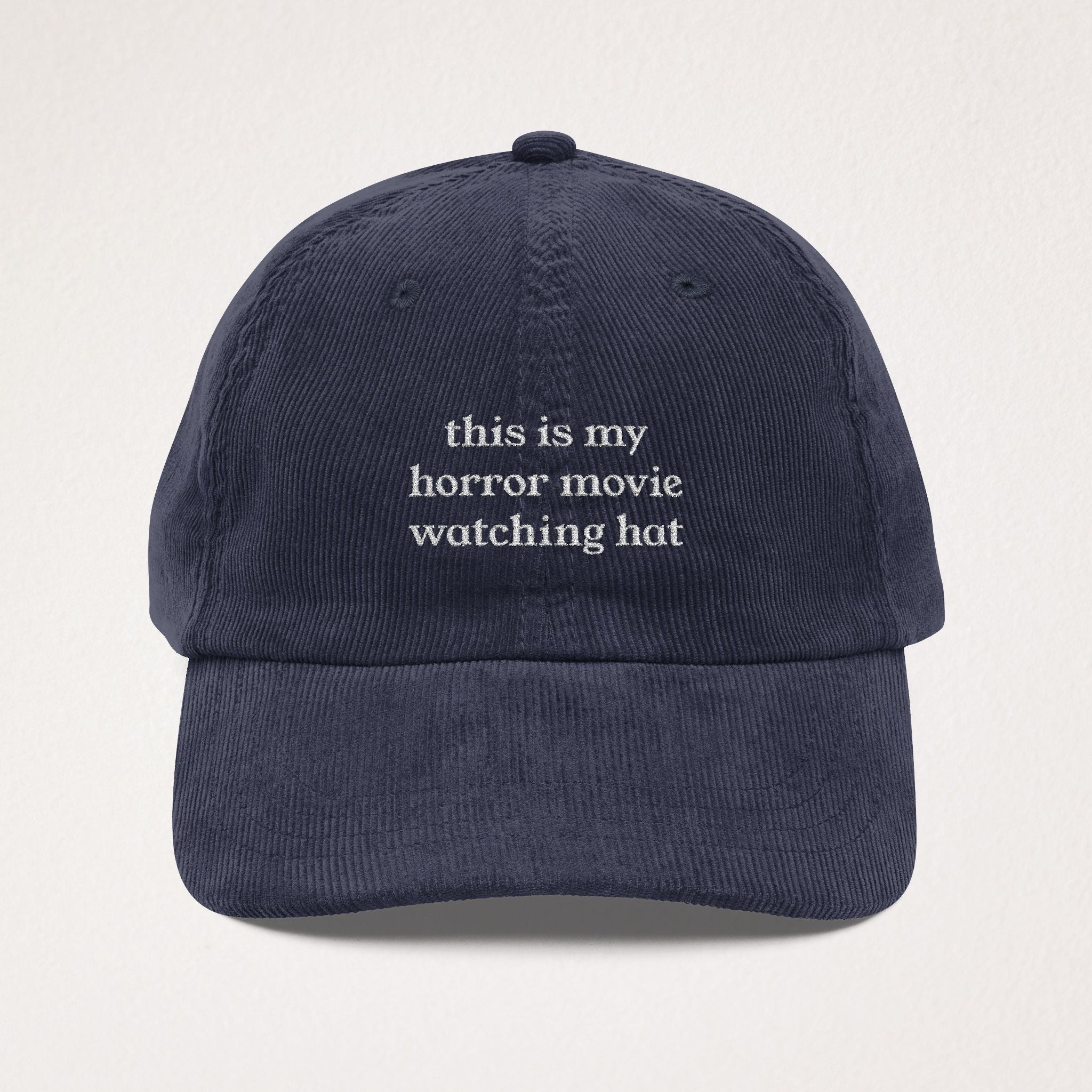 Horror Movie Watching Hat Hat - Movie Lover Corduroy Hat