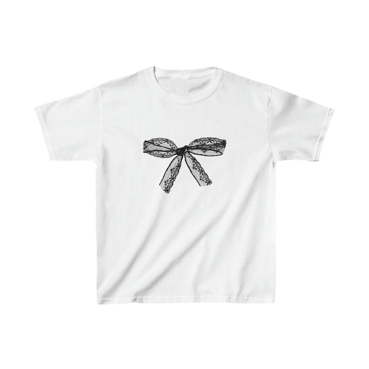 Acubi Baby Tee with Black Lace Bow