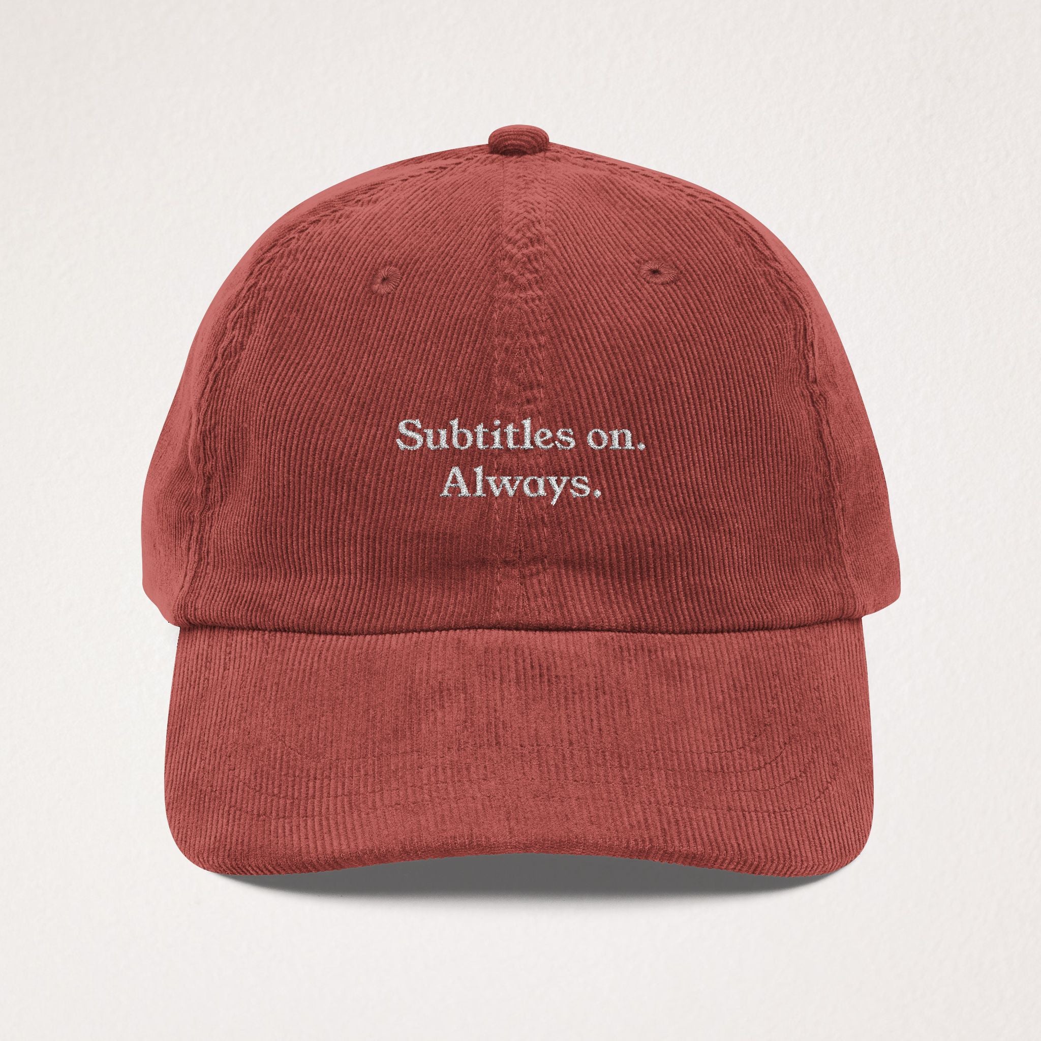 Subtitles On Hat - Movie Lover Corduroy Hat