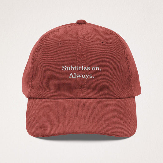 Subtitles On Vintage Corduroy Hat