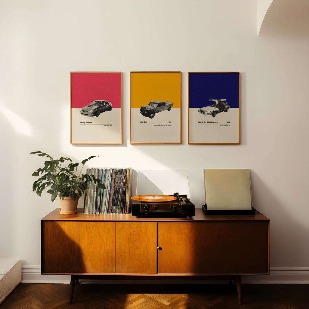 Kill Bill Car Poster Inspired Movie Poster - Mid-Century Wall Art