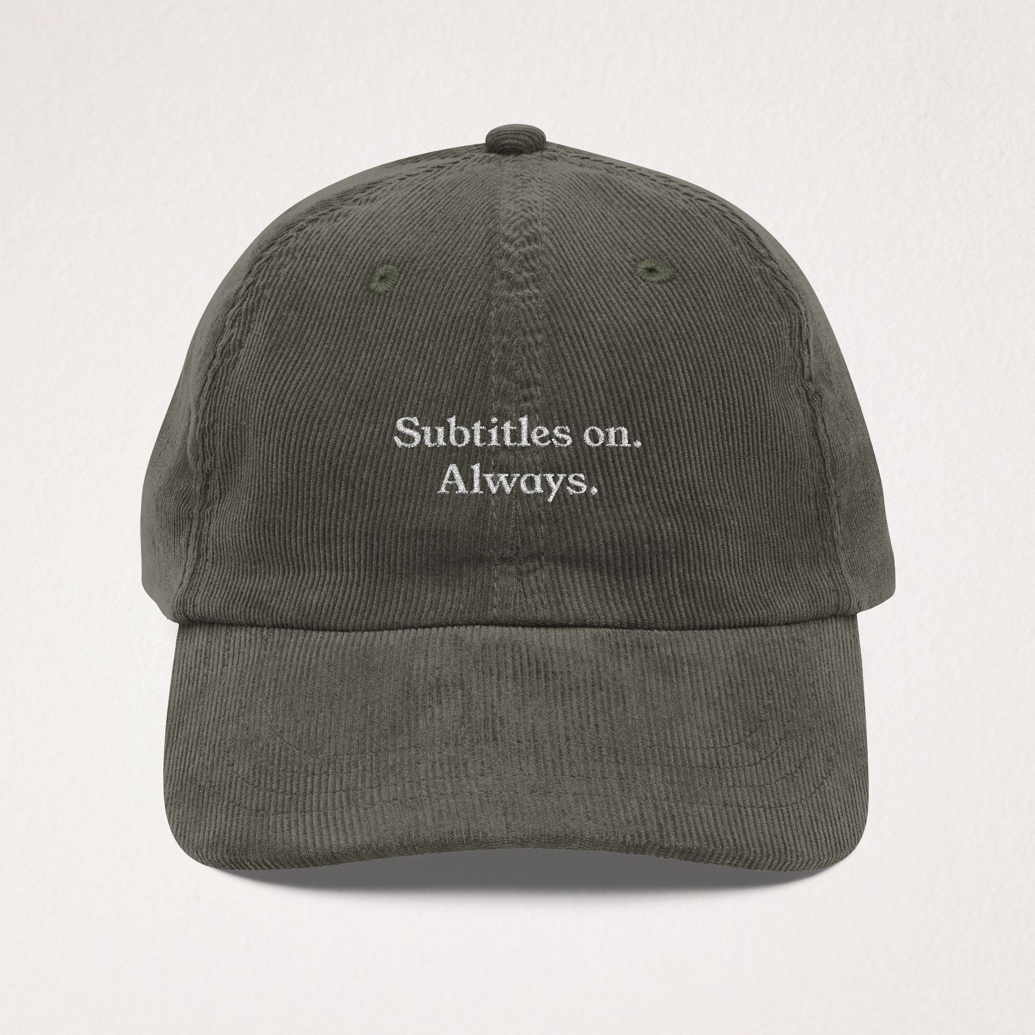 Subtitles On Hat - Movie Lover Corduroy Hat