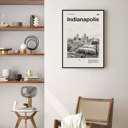 Indianapolis Print | Indianapolis Poster | Indianapolis Wall Art | Mid Century Poster | Travel Print Art | Indiana