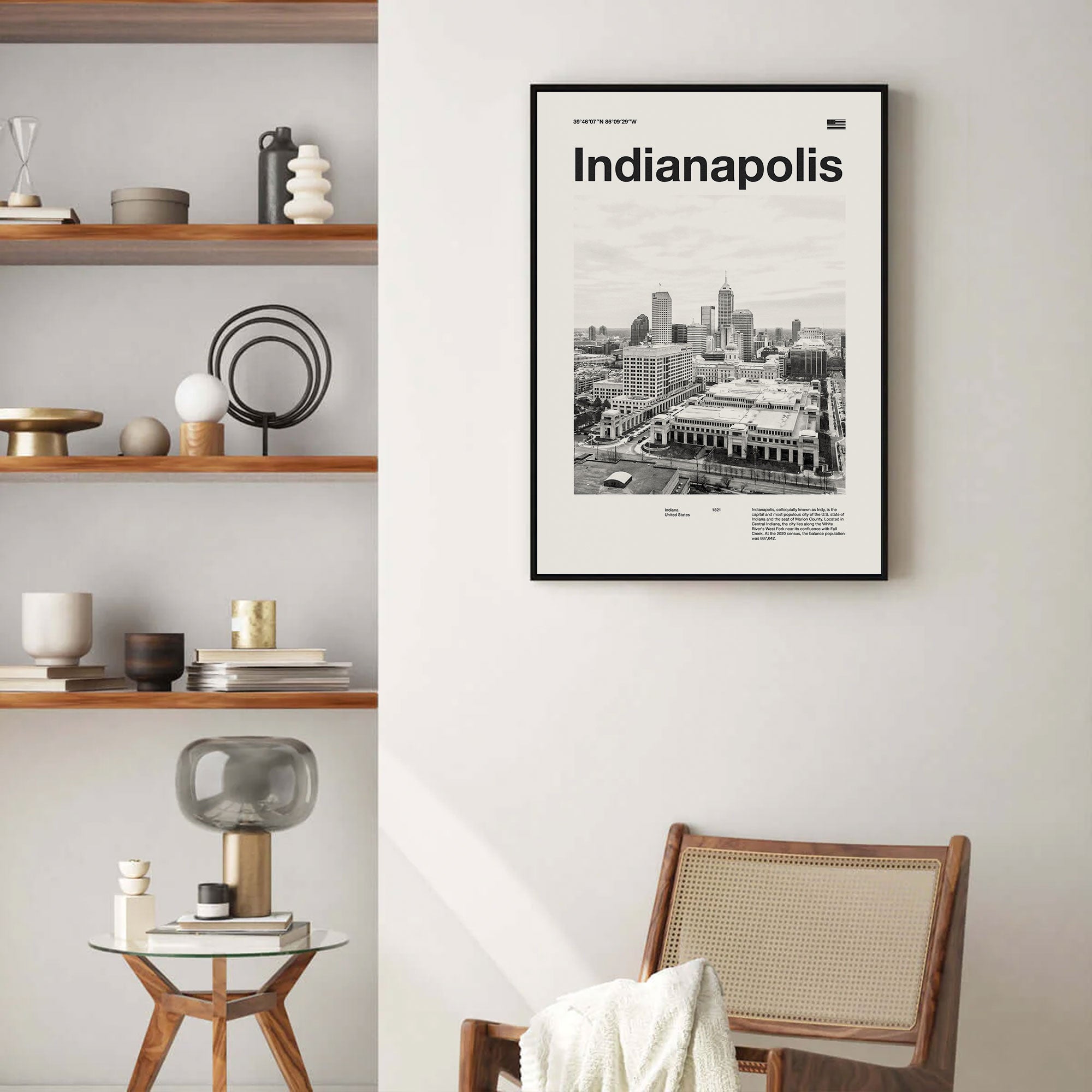 Indianapolis Inspired Movie Poster - Mid-Century Wall Art