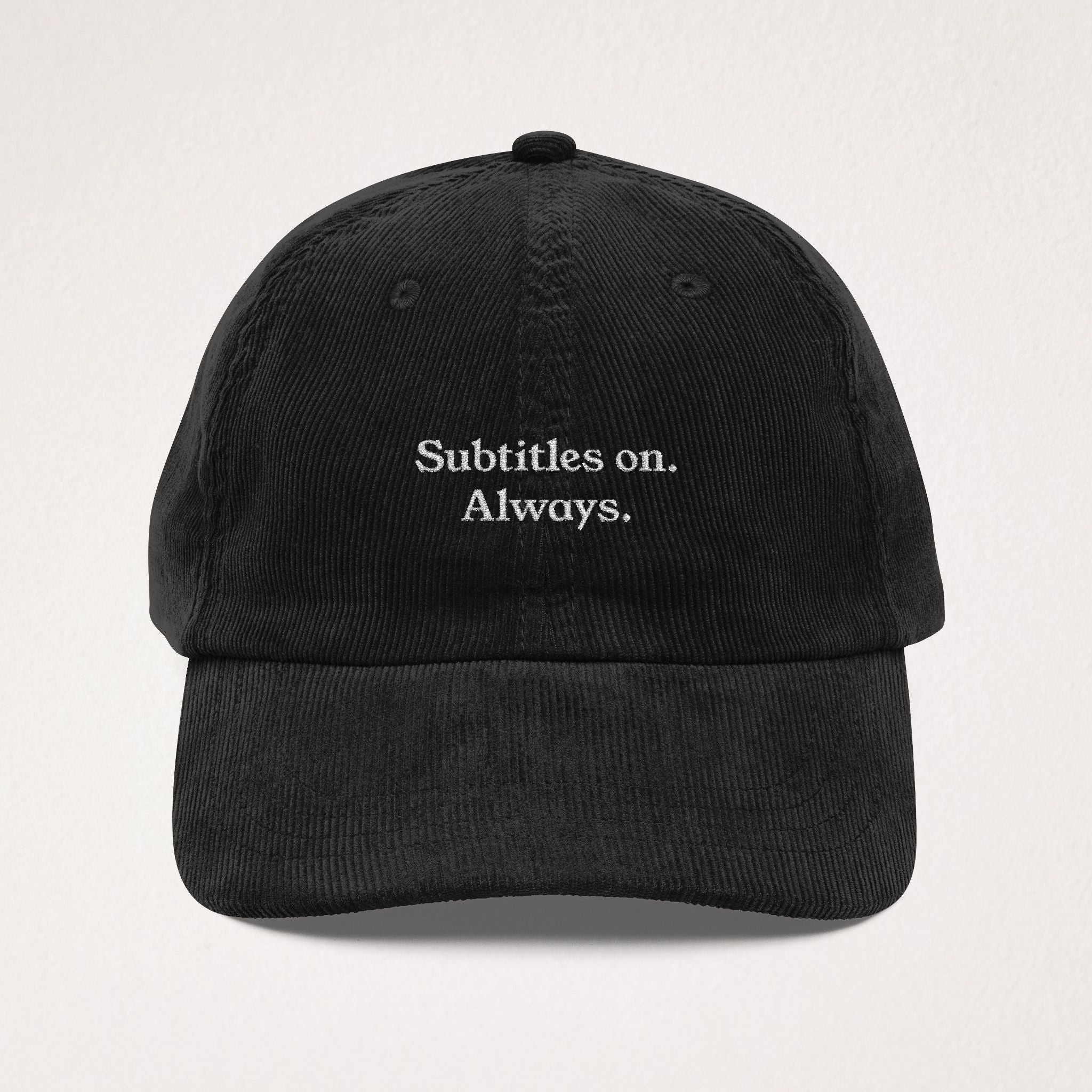 Subtitles On Hat - Movie Lover Corduroy Hat