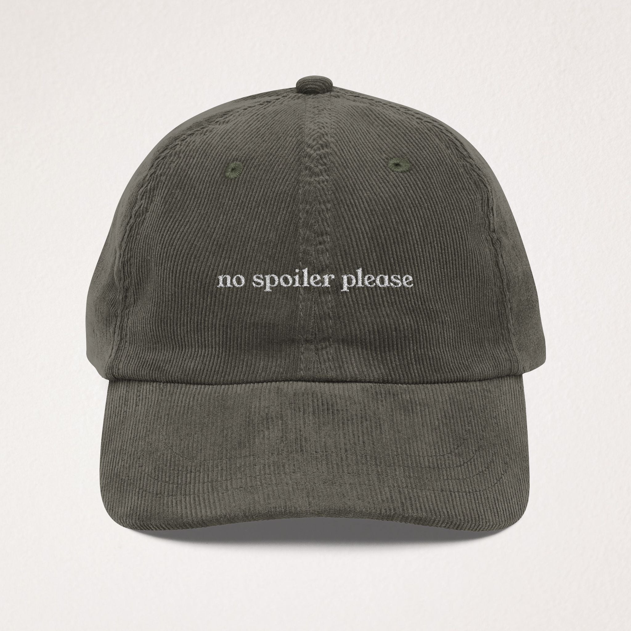No Spoiler Please Hat - Movie Lover Corduroy Hat