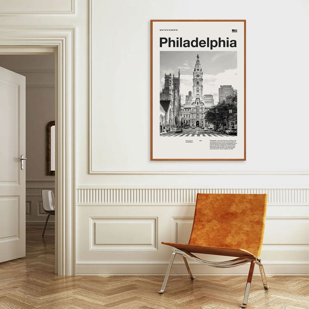 Philadelphia City Poster Inspired Movie Poster - Mid-Century Wall Art