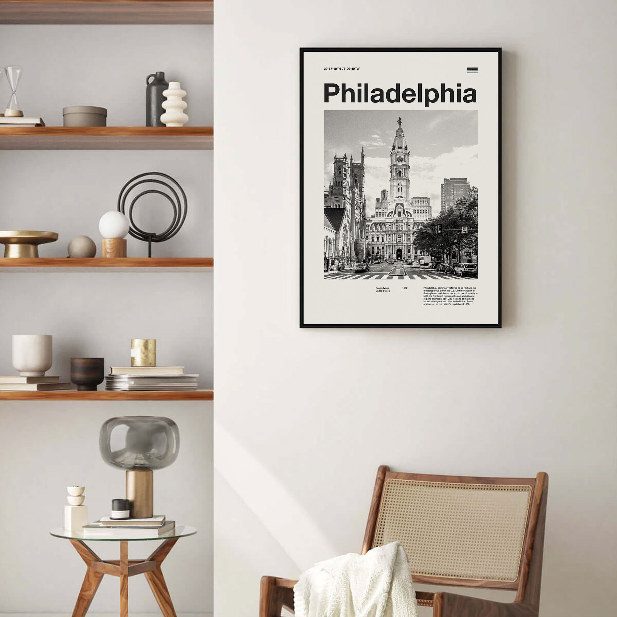Philadelphia City Poster Inspired Movie Poster - Mid-Century Wall Art