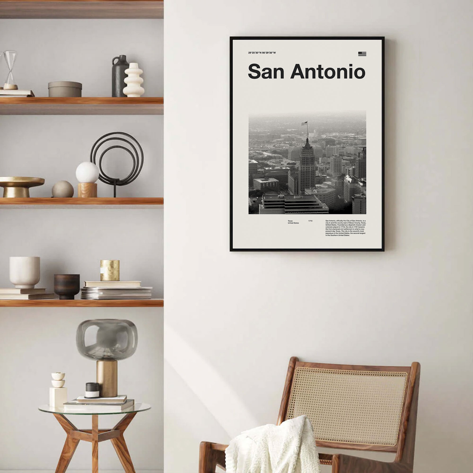 San Antonio City Poster Inspired Movie Poster - Mid-Century Wall Art