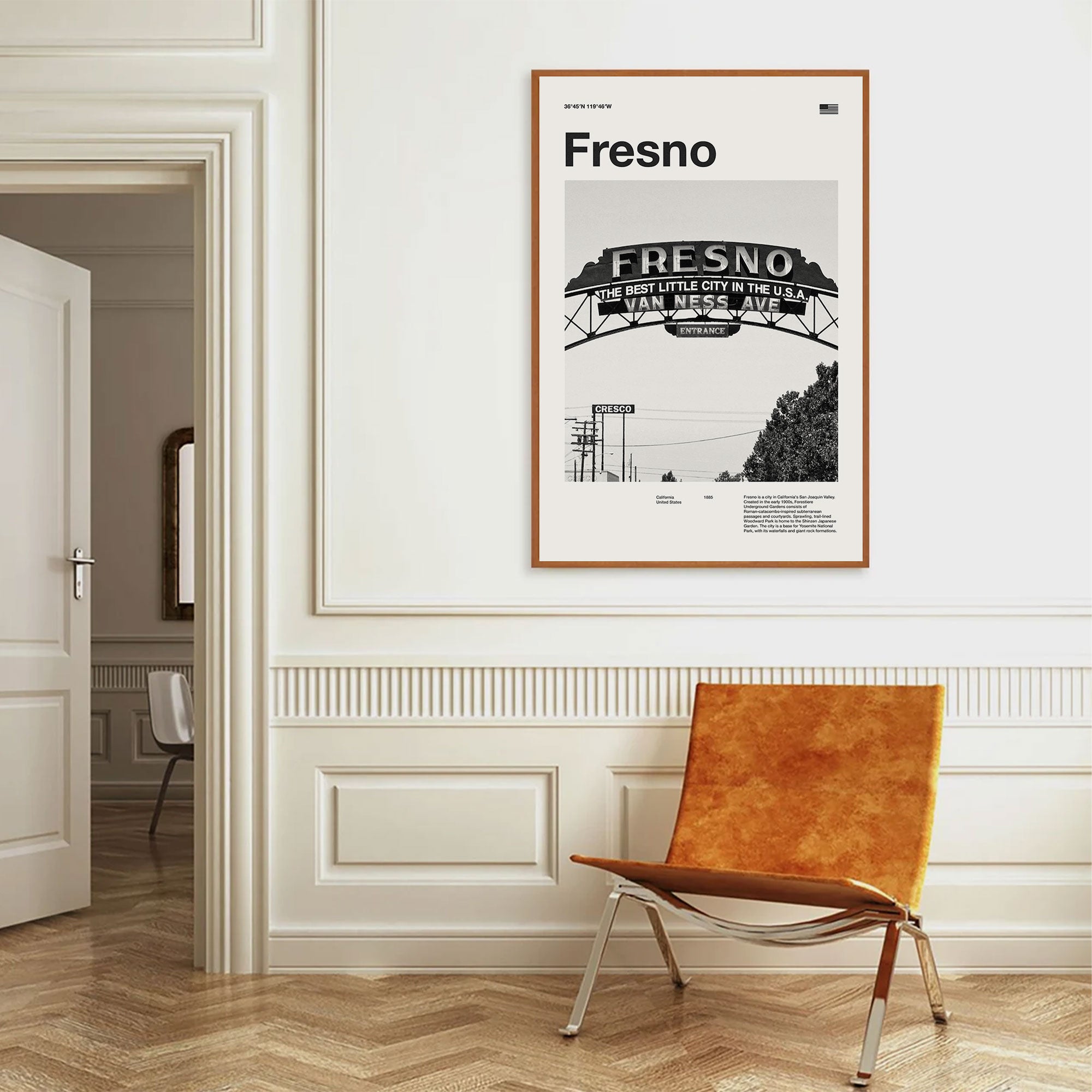 Fresno Inspired Movie Poster - Mid-Century Wall Art