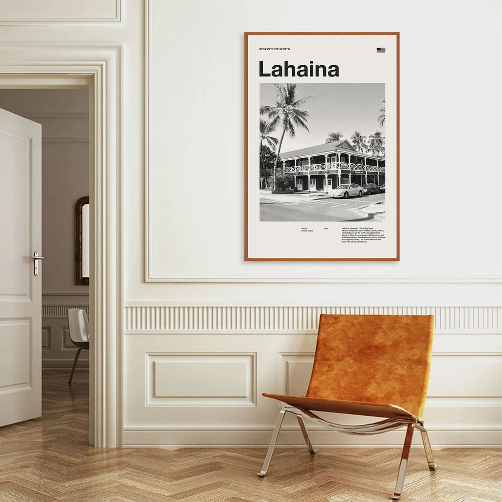 Lahaina City Poster Inspired Movie Poster - Mid-Century Wall Art