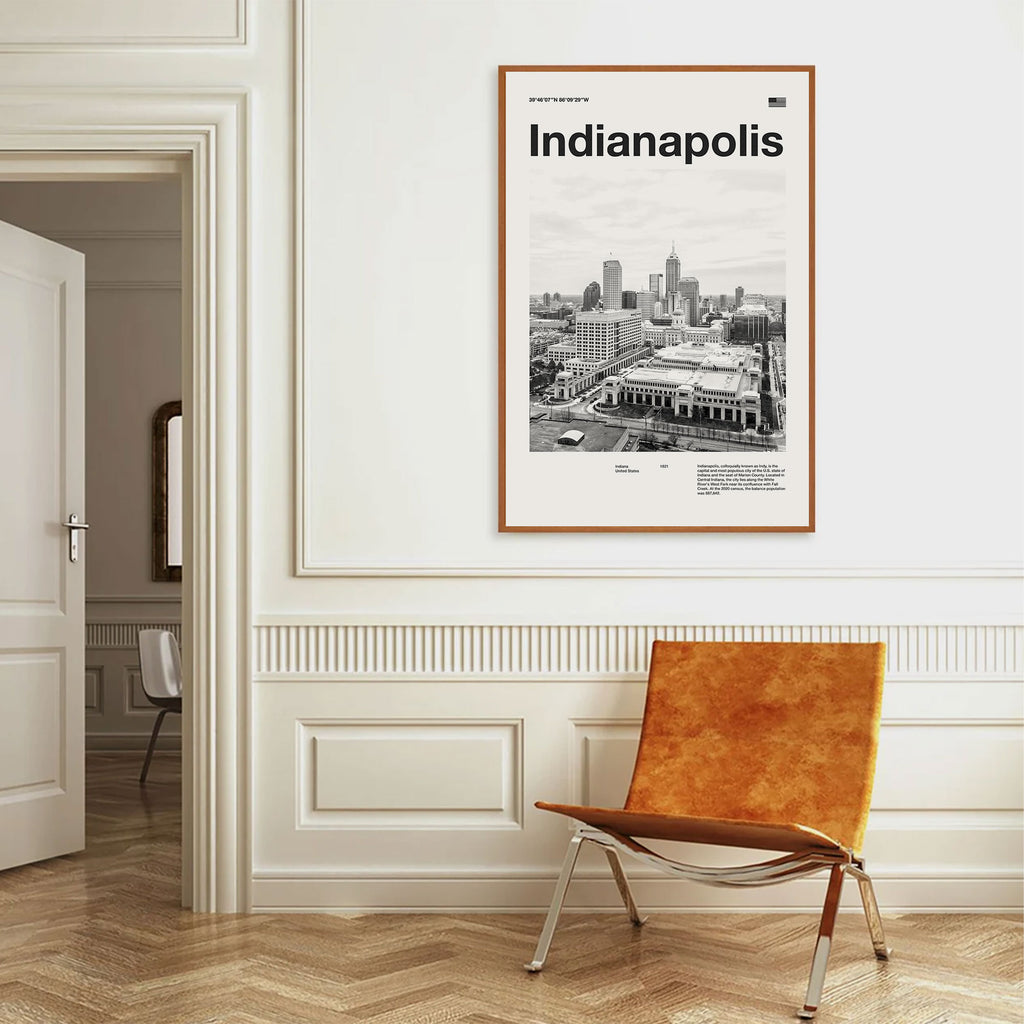 Indianapolis Inspired Movie Poster - Mid-Century Wall Art