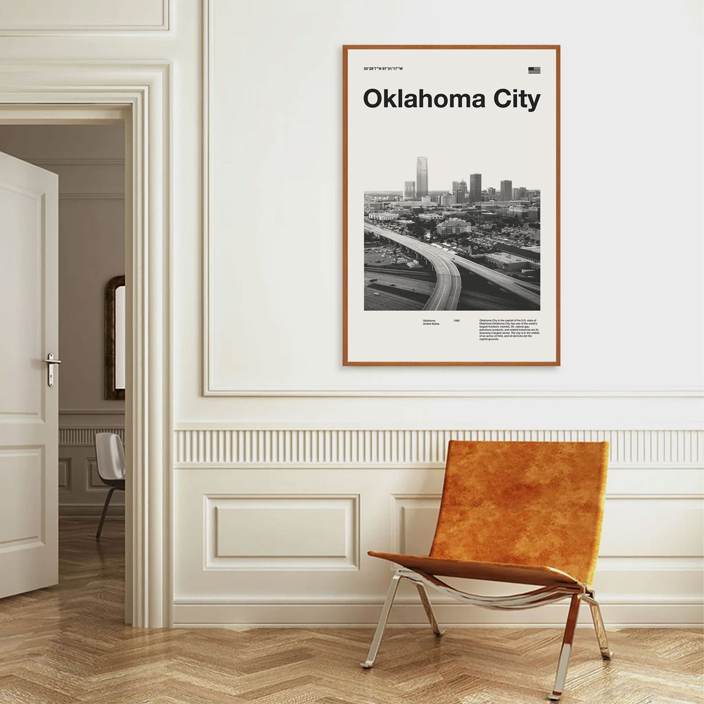 Oklahoma City Inspired Movie Poster - Mid-Century Wall Art