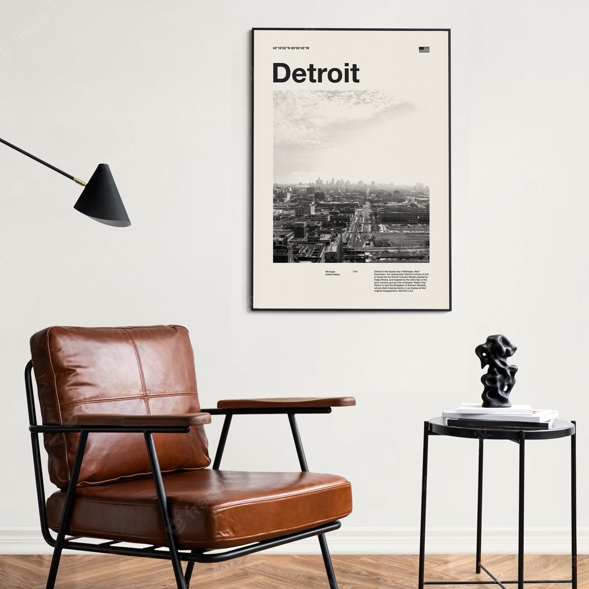 Detroit City Poster Inspired Movie Poster - Mid-Century Wall Art