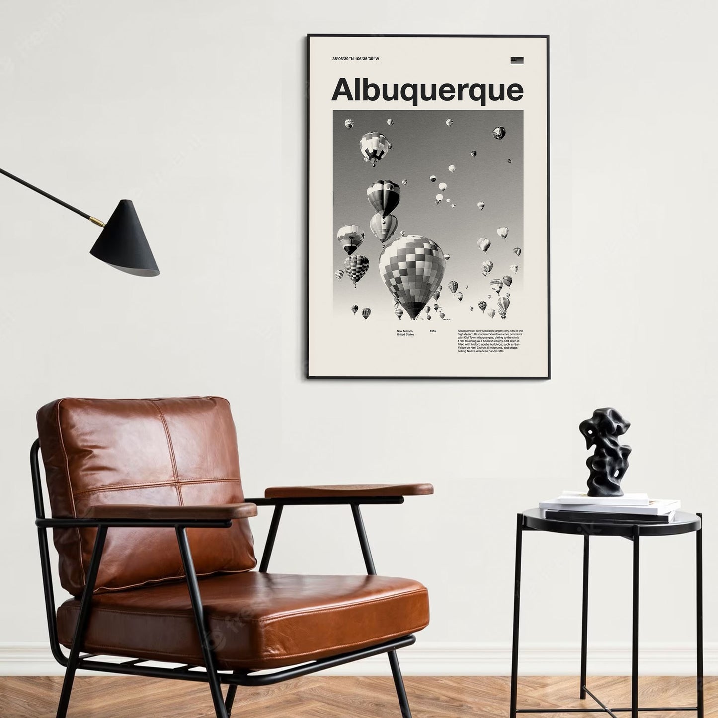 Albuquerque Print | Albuquerque Poster | Albuquerque Wall Art | Mid Century Poster | Travel Print Art | New Mexico
