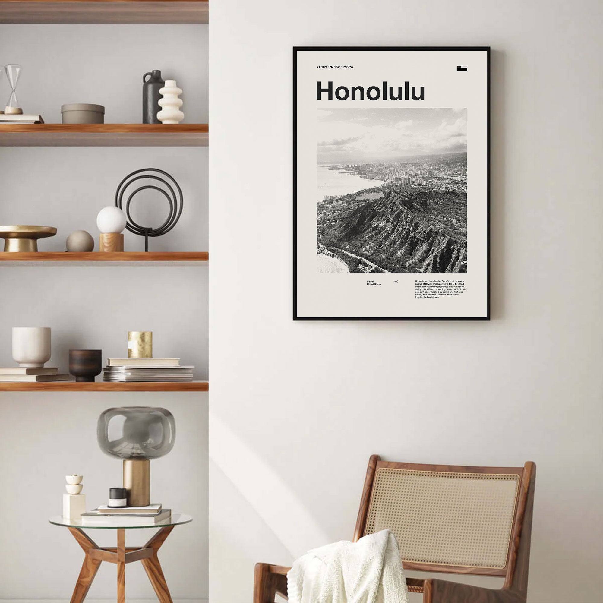 Honolulu City Poster Inspired Movie Poster - Mid-Century Wall Art