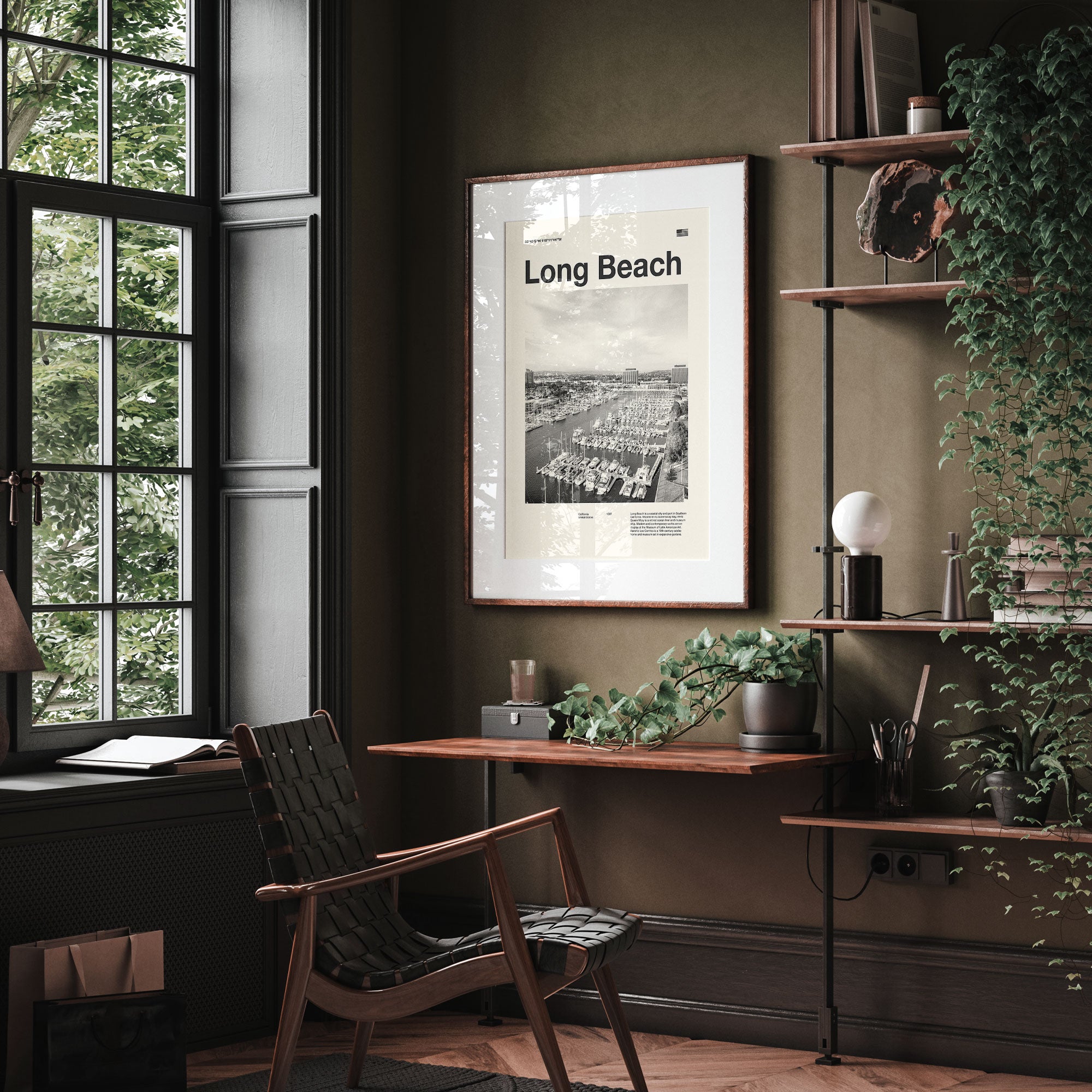 Long Beach City Inspired Movie Poster - Mid-Century Wall Art