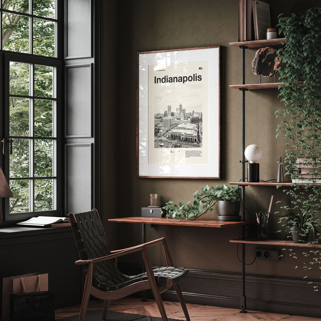 Indianapolis Inspired Movie Poster - Mid-Century Wall Art