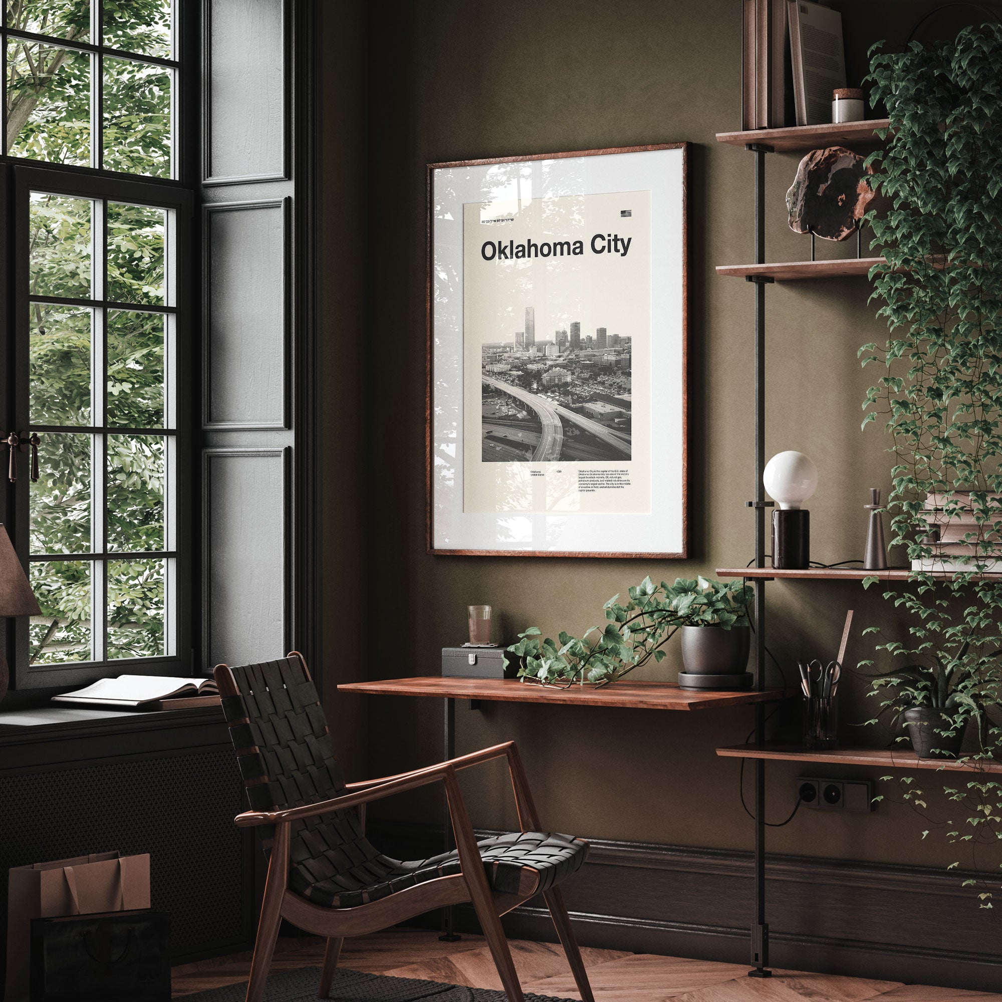 Oklahoma City Inspired Movie Poster - Mid-Century Wall Art