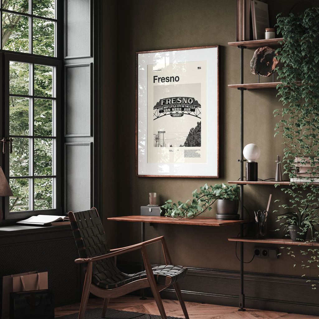 Fresno Inspired Movie Poster - Mid-Century Wall Art